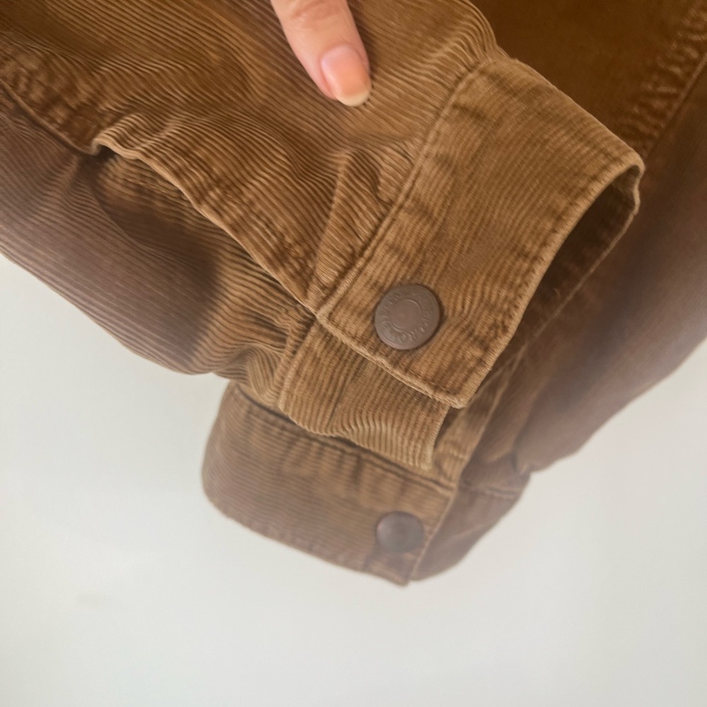 Vintage Abercrombie & Fitch Tan Brown Corduroy Trucker Jacket Sherpa Lined Coat - Picture 10 of 15